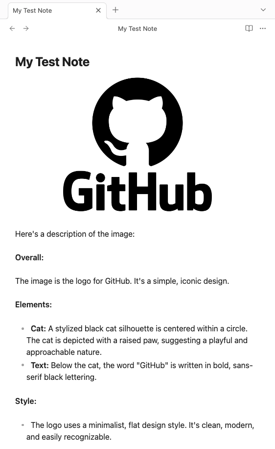 The description written under the GitHub logo: overall, elements (the cat silhouette, the word GitHub) and style.